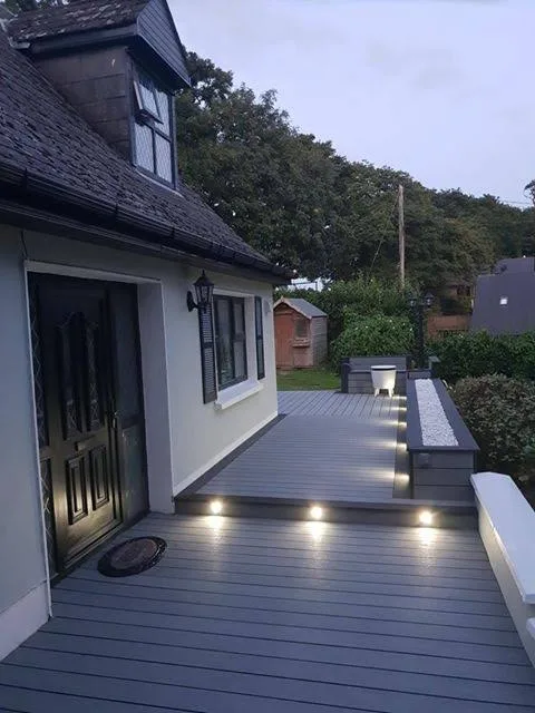 Decking with built-in evening lighting