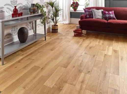 Finished natural oak flooring