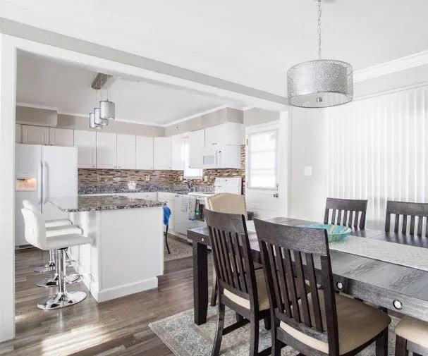 Finished renovated kitchen and dining area